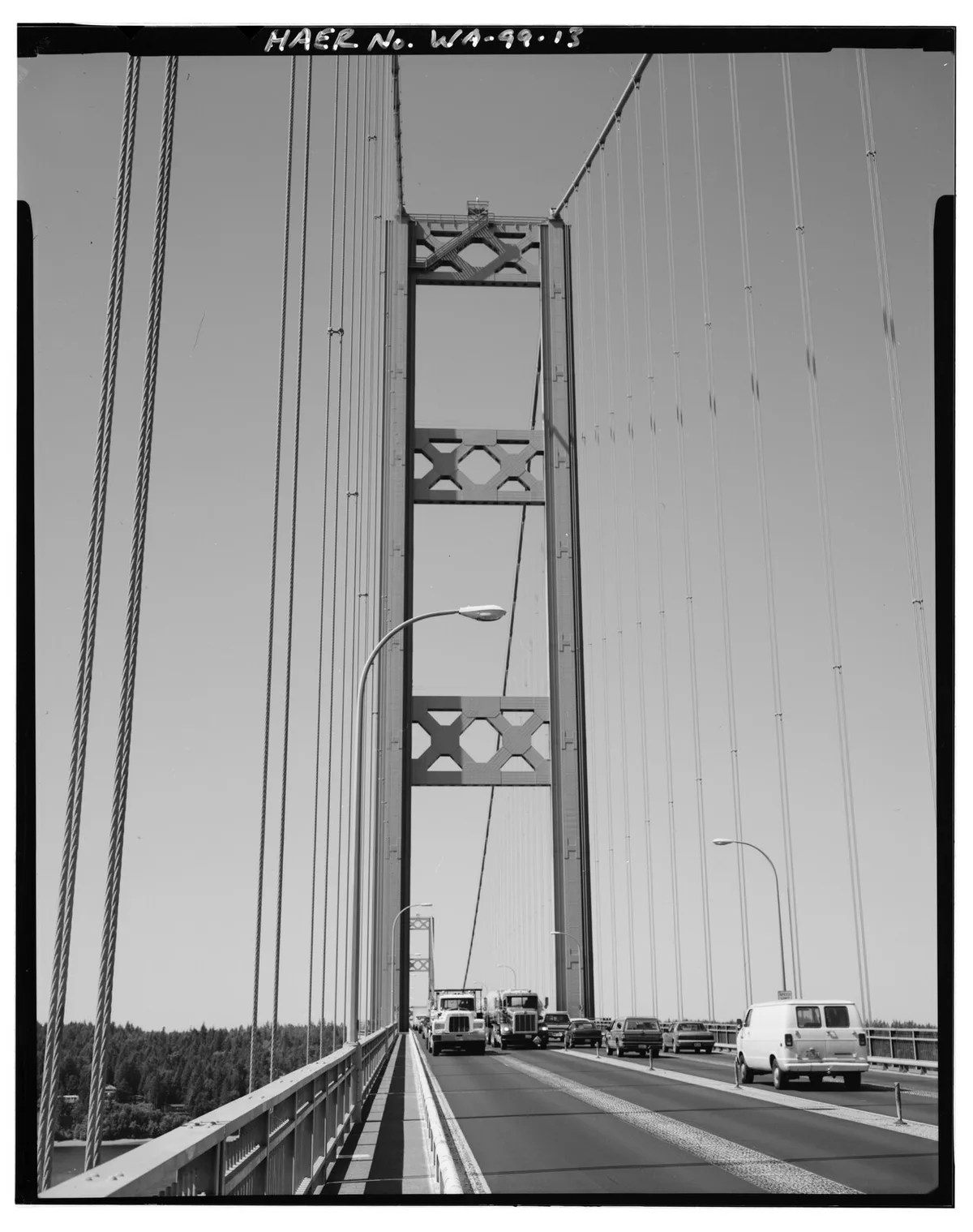 EASTERN TOWER IN ELEVATION - Tacoma Narrows Bridge, Spanning Narrows at State Route 16, Tacoma, Pierce County, WA HAER WASH,27-TACO,11-13